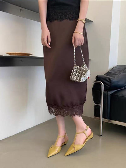 Women Elegant Minimalist T-Strap Hollow Cutout Pointed Toe Low Slim Stiletto Slingback Pumps, Matching Casual Daily  Heels