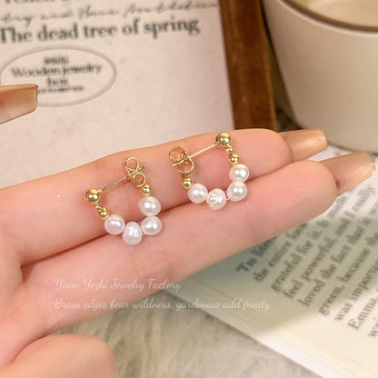 2025 New Natural Freshwater Pearl Earrings, High-End Niche Earrings, Versatile Accessible Luxury Ins Style Earrings