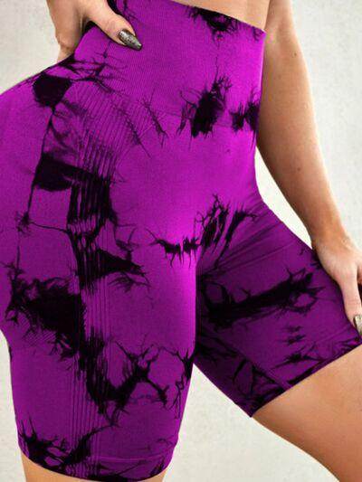 Tie-Dye High Waist Active Shorts for Women Workout Gear