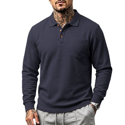 Men's Simple Casual Commuter Breathable Lapel Top