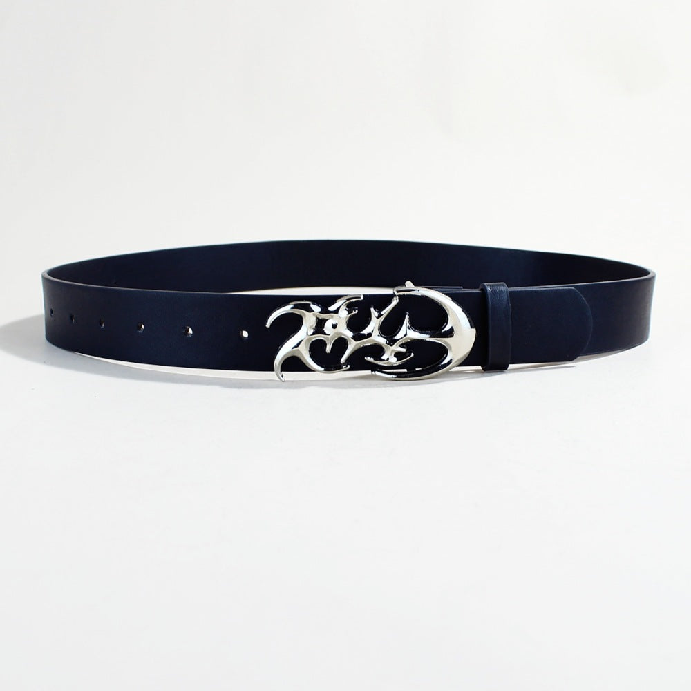 Casual Trend Silver Buckle Belt