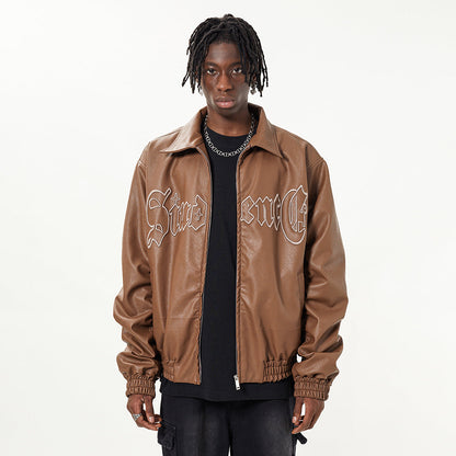 Autumn And Winter Men's Motorcycle Clothing Leather Coat Ins