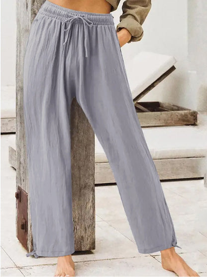 Womens Solid-Color Summer Casual Home Pants