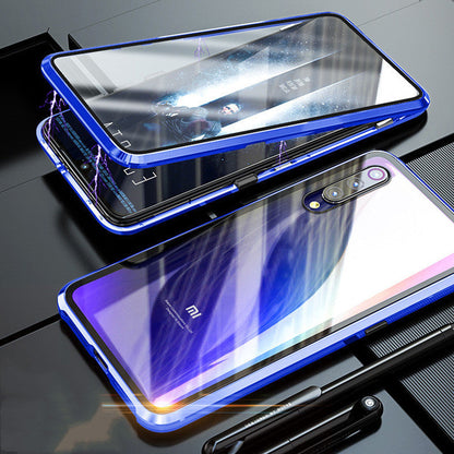 Double-sided Glass Red Rice Magneto Mobile Phone Case With Magnetic Metal