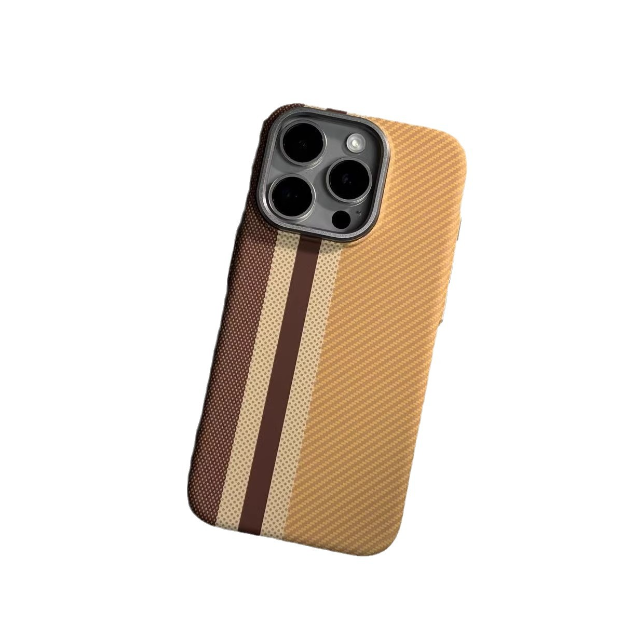 Suitable for iPhone 15 ProMax phone case Kevlar pattern magnetic hard case 14 carbon fiber pattern anti drop protective case