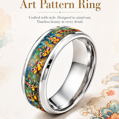 Butterfly Star Moon And Red Rose Colorful Ring For Women