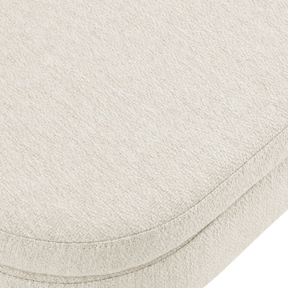 Ottoman Oval Storage Bench Rubber Wood Legs Beige(43.5"x16"x16")