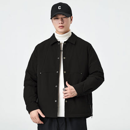 New Autumnwinter Mens Lapel Coatsimple And Warm