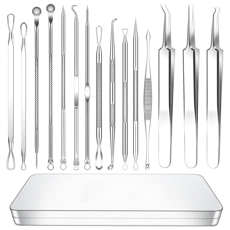 Iron Box Stainless Steel Acne Needle Suit Beauty Tools