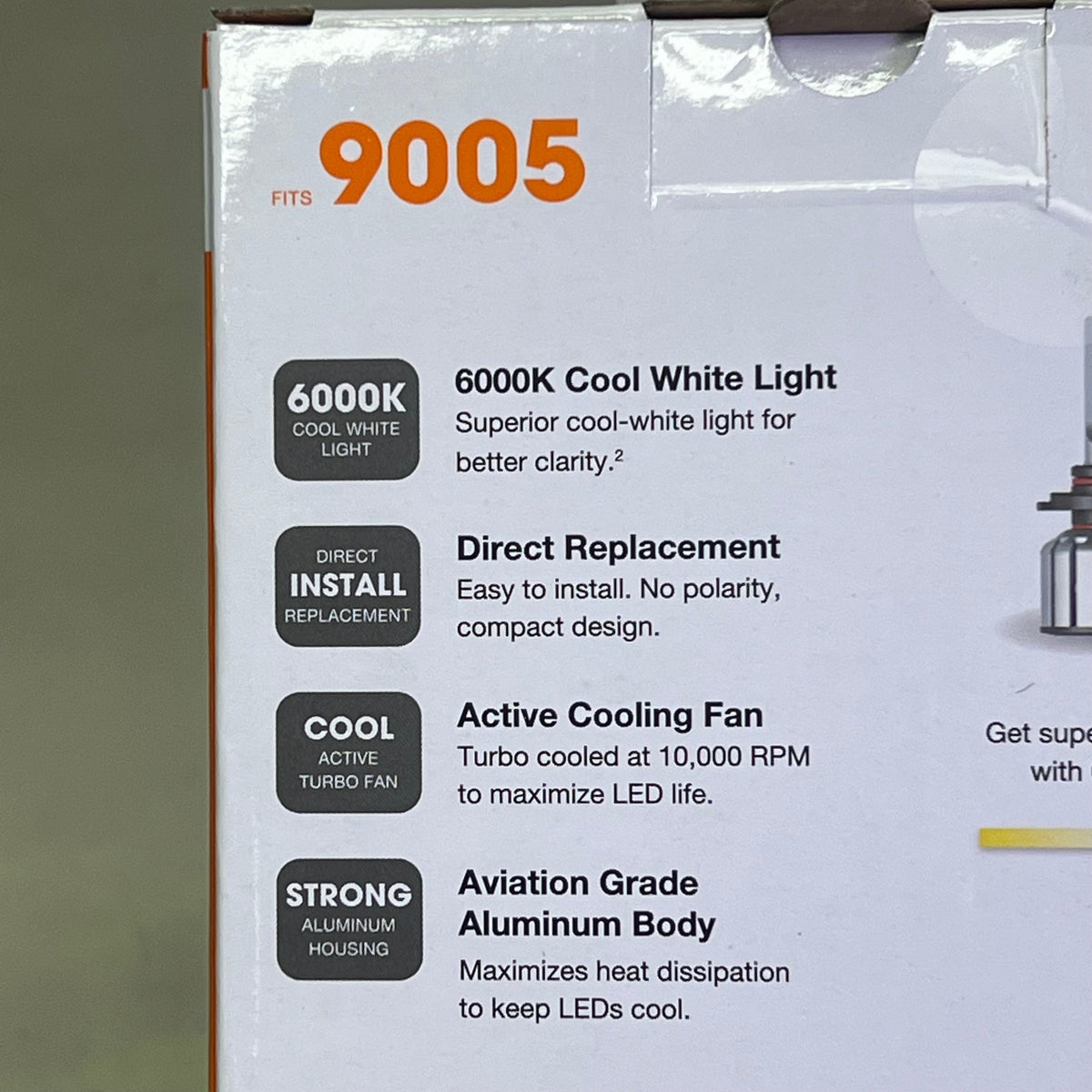 SYLVANIA (2 PACK)LED Fog & Powersports Bulb 12.8V DC 6000K Cool White 9005SL.BX2