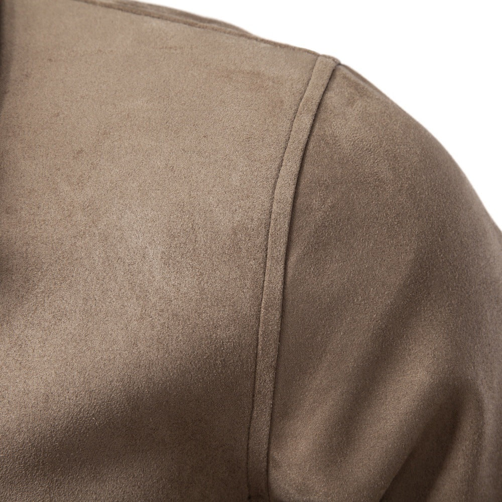 2026 Autumn Winter New Suede Collar Jacket For Men, Cross-Border Foreign Trade Business Casual Jacket For Men