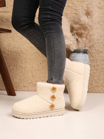 Women Fashion Plush Platform Snow Boots Winter Short Ankle Boots NonSlip Warm Furry Cotton Shoes