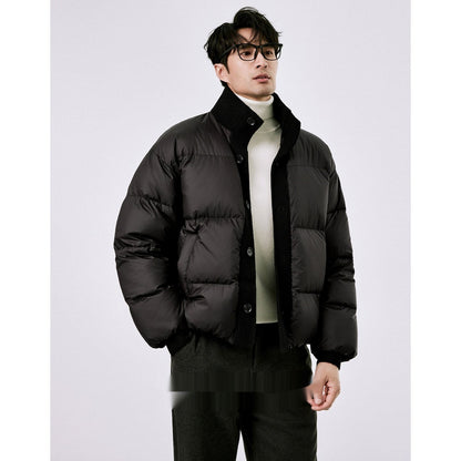 Lightweight White Duck Down Stand Collar Down Jacket