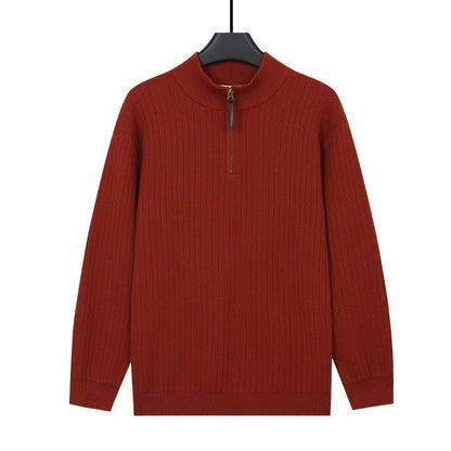 Men's Semi-Zip Knit Sweater With A Light Luxury Feel Soft And Warm For Autumn And Winter