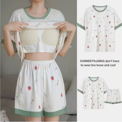 Womens Padded Bra Sleepwear Set