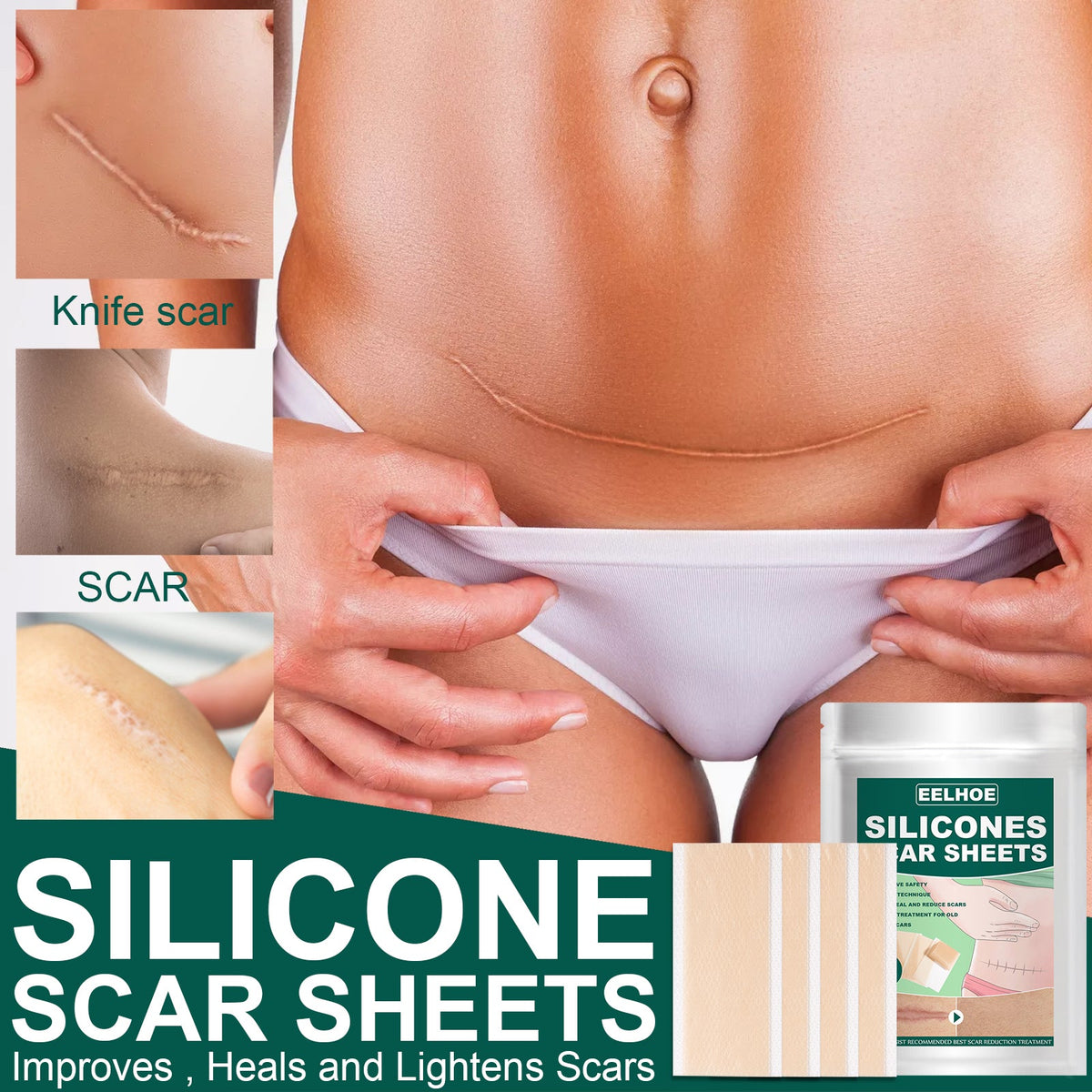 Silicone Gel Repair Patch, Fade Marks Transparent Care Skin Repair Patch