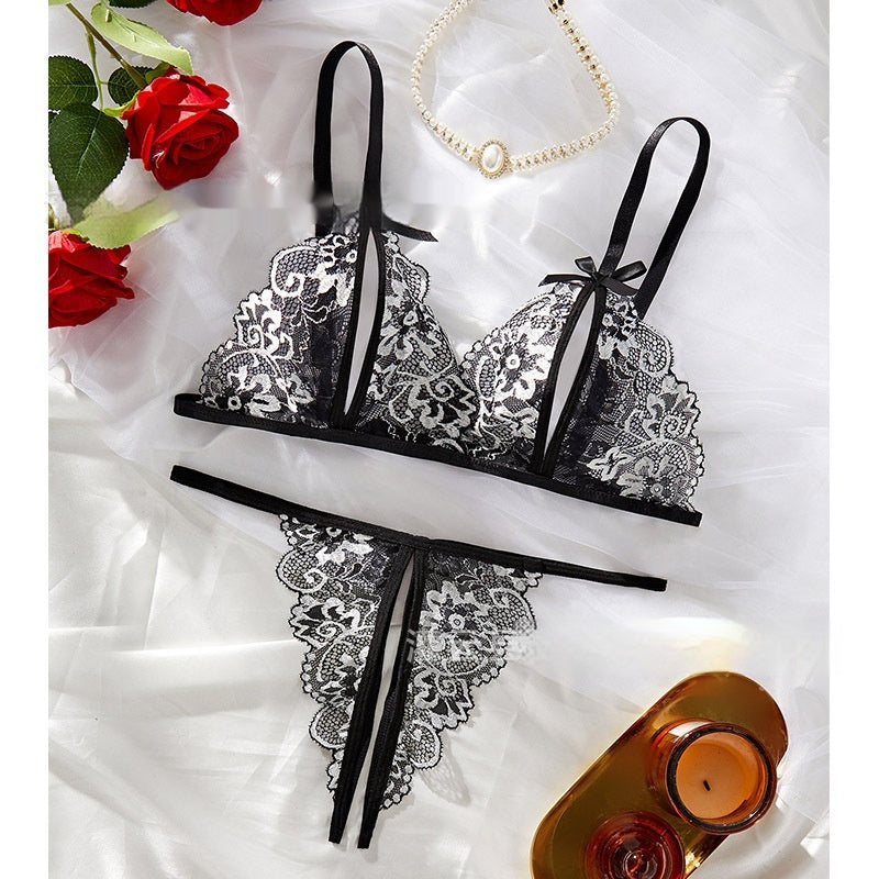 Lace Sheer Two-Piece Lingerie Set For Women