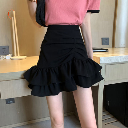 Irregular Hem Flared Skirt Women