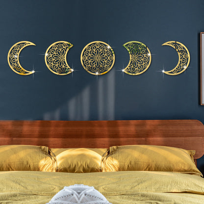 3D Stereoscopic Moon Phase Change Acrylic Mirror Surface Sticker Home Decoration Self-Adhesive Wall Sticker