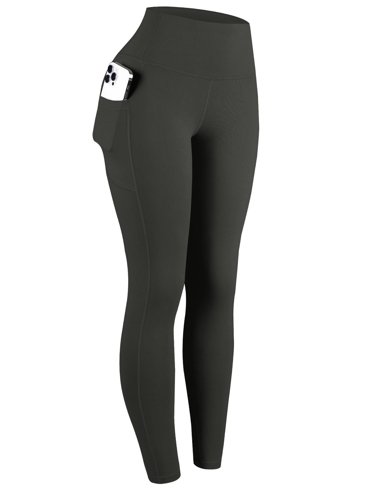 Solid-color Side-pocket Running And Yoga Pants With A Bare-feel Fit
