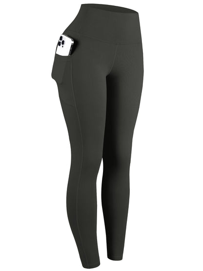Solid-color Side-pocket Running And Yoga Pants With A Bare-feel Fit