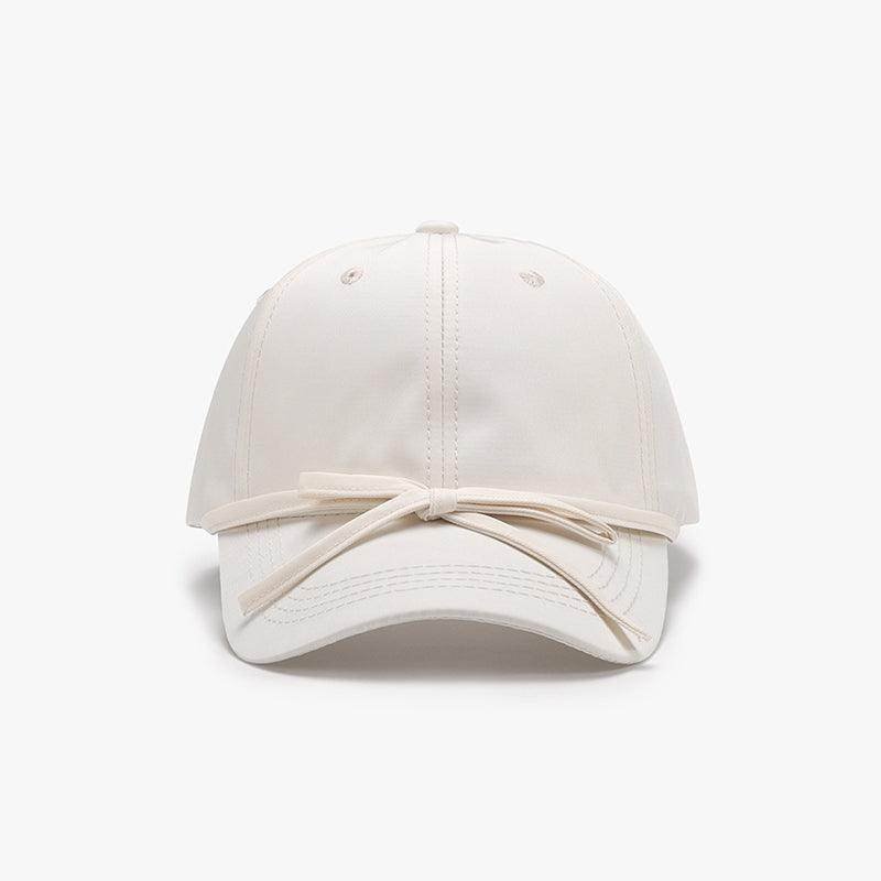Tied Bow Cotton Baseball Cap for Stylish Summer Wear
