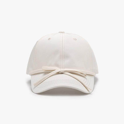 Tied Bow Cotton Baseball Cap for Stylish Summer Wear