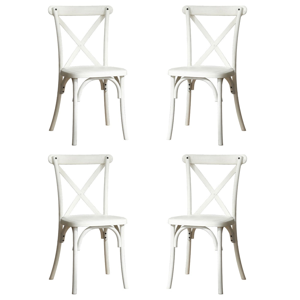 4-Pack Resin X-Back Chair, Mid Century Chair Modern Farmhouse Cross Back Chair for Kitchen ,Lime Wash