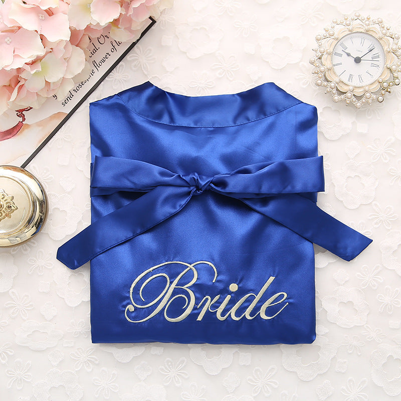Bridal Pajamas Simulation Silk Nightgown