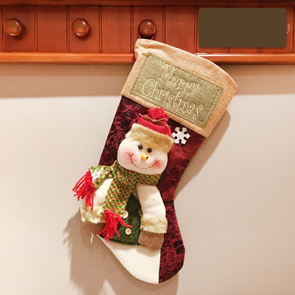 Christmas Stocking Santa Snowman Decor
