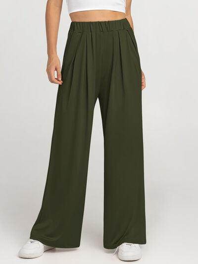 Elastic Waist Wide Leg Pants for Women in Various Sizes
