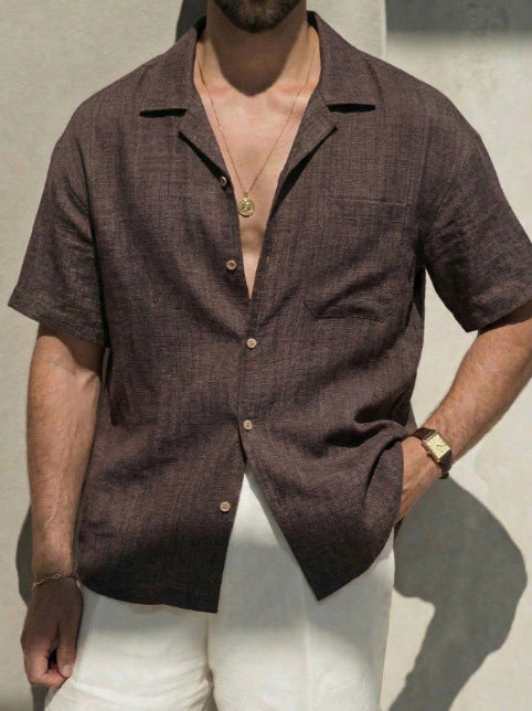 Mens Dress Shirt Summer Thin Style