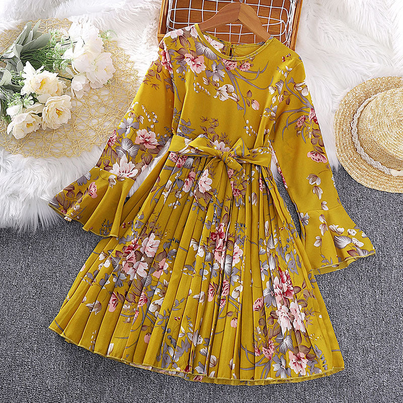 Explosive Kids Korean Printed Long Sleeve Children's Princess Dress