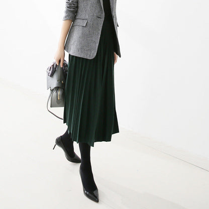 Versatile Knitted Pleated High-Waisted Skirt