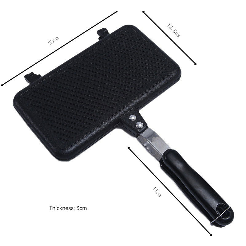Aluminum Sanming Pan Round Double-sided Pattern Waffle Mold Home Breakfast Pancake Tool