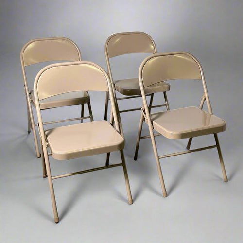 STAPLES (4 Pcs) Metal Office Stacking & Folding Chair, Beige 51503