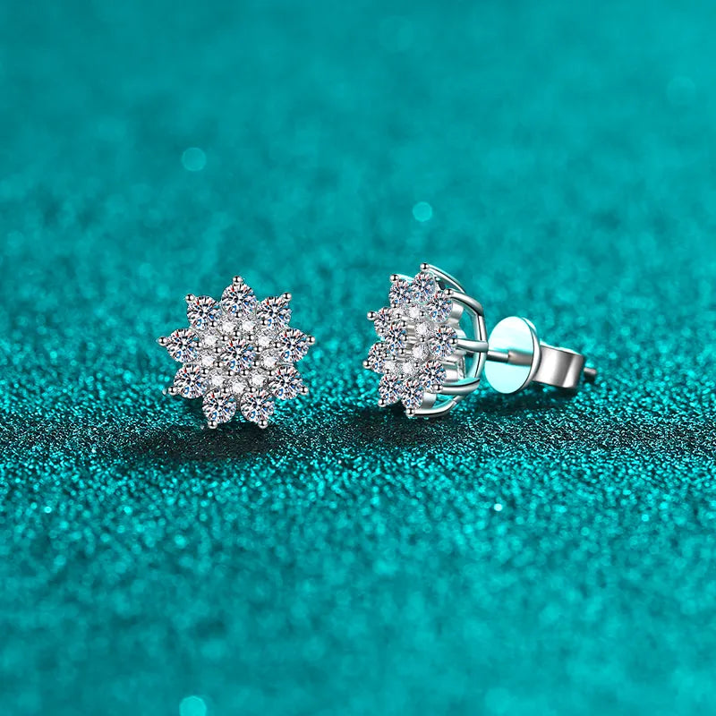 925 Sterling Silver Moissanite Zircon Stud Earrings