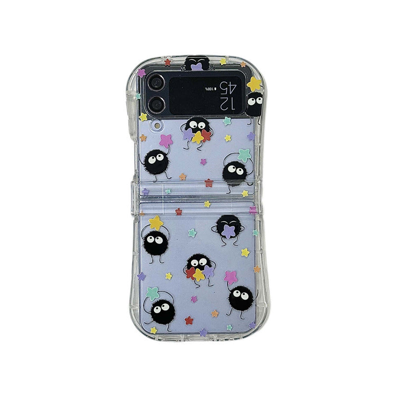 Cute Coal Ball Slim Waist Foldable Phone Case for Samsung Galaxy Z Flip 4/5/6/7