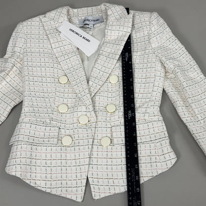 VERONICA BEARD Women's Diego Dickey Jacket Sz-00 Ivory/Multi 2406TW651509