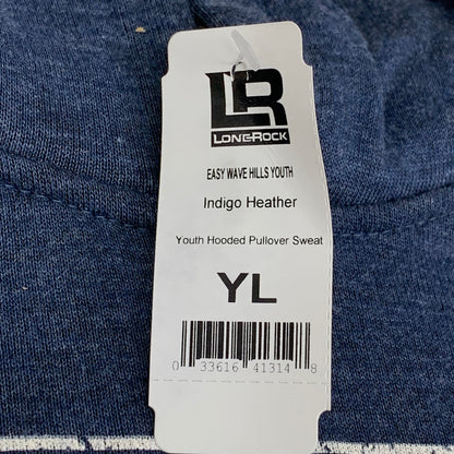 LONEROCK Helen Georgia Pull Over Hoodie Youth Large Indigo Heather