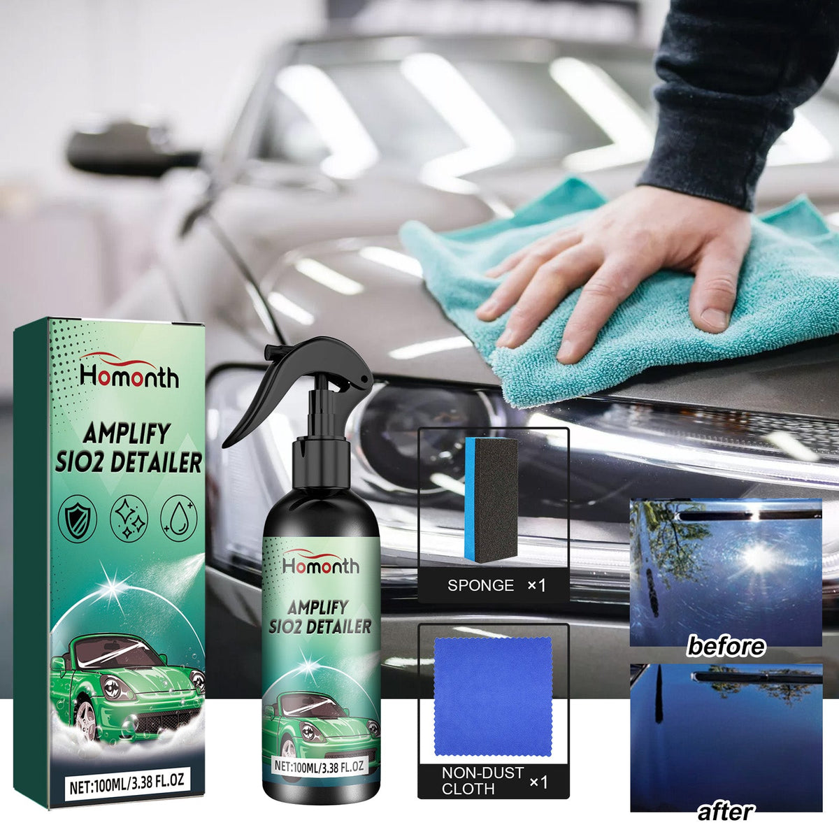 Car Cleaning And Brightening Spray Car Scratch Stain Cleaning Coating Refinish Polishing Decontamination Wax