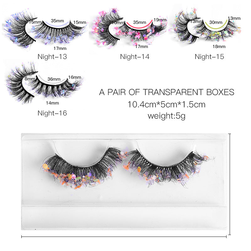 New Color Noctilucent Fried False Eyelashes Multi Layer Thick Cross Mink Like Eyelashes 8D FLUFFY