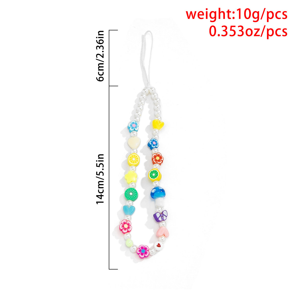 Minimally colored daisy fruit phone chain accessories creative mushroom bead bag pendant keychain