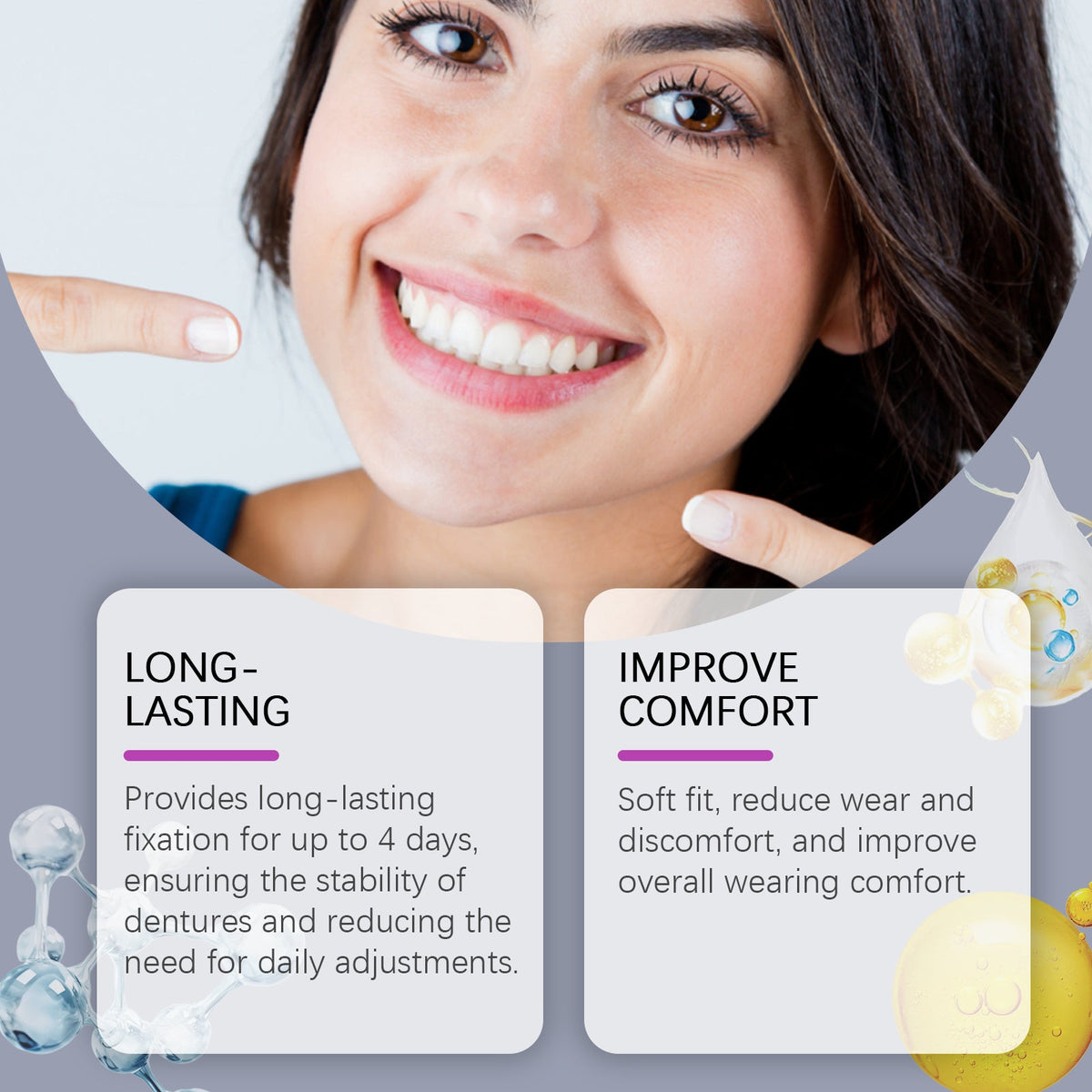Denture Denture Fixing Adhesive, Improve Comfort Care Denture Loose Adhesive Fixation Cream