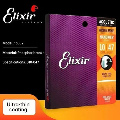 Acoustic Guitar Strings: 80/20 Bronze with NANOWEB Coating, Long - lasting Bright Tone, Comfortable Feel, Medium 13 - 56