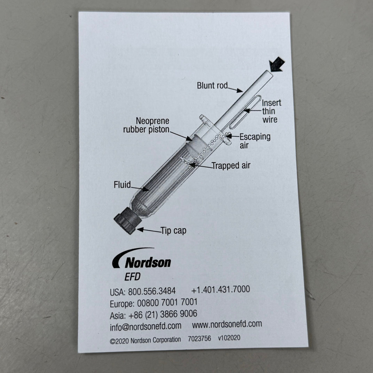 NORDSON Nordson EFD 7366127 Piston For 3 Cc Optimum Syringes 100/Pack 7366127