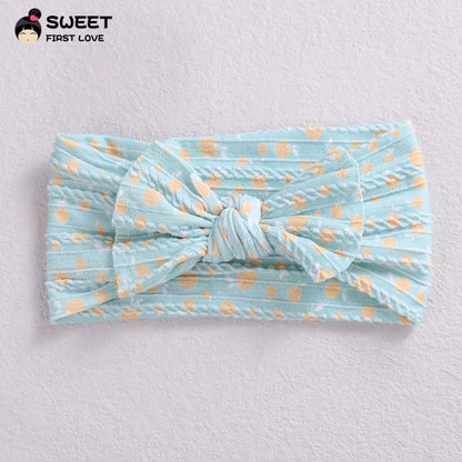 Children's Wide-brimmed Elastic Bow Baby Printed Headband