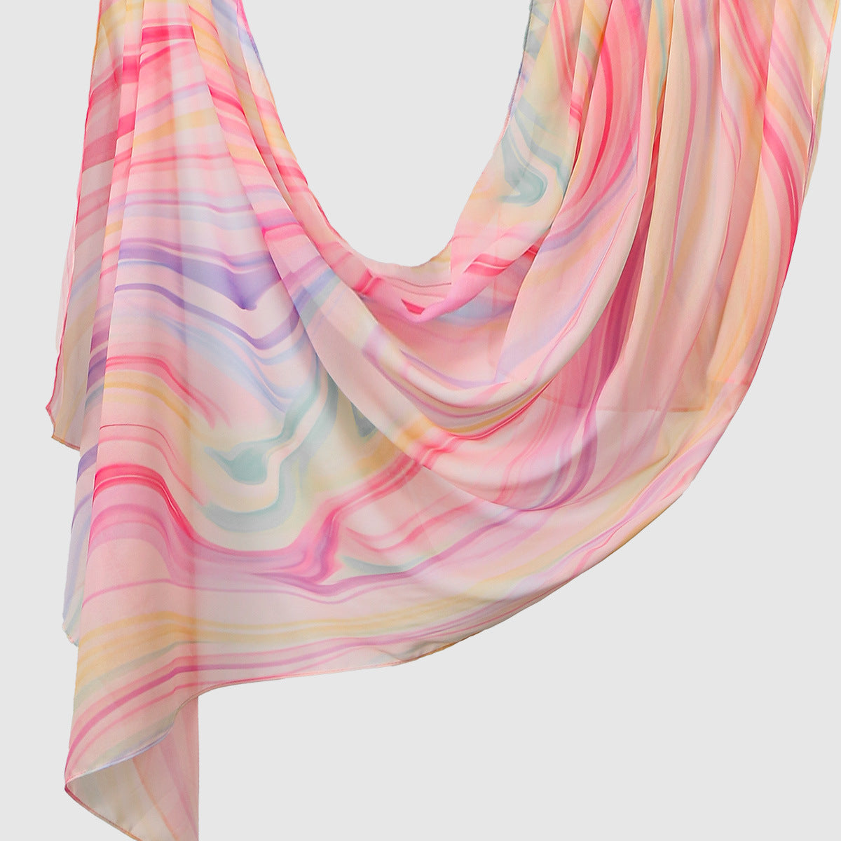 Printed Chiffon Long Scarf For Women Versatile And Fashionable For Outerwear