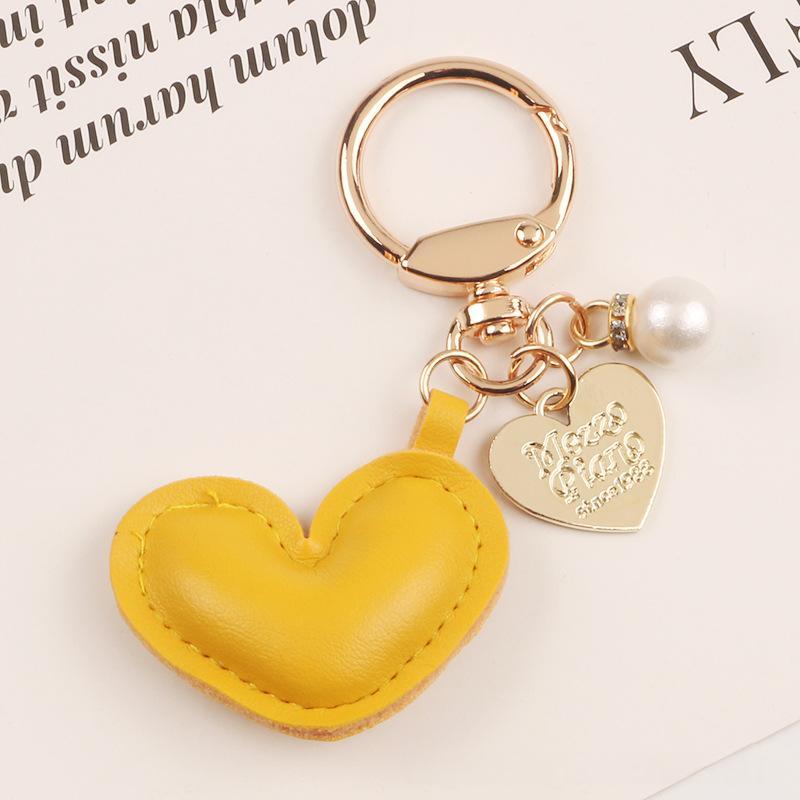 New Leather Heart-shaped Alloy Keychain Pendant