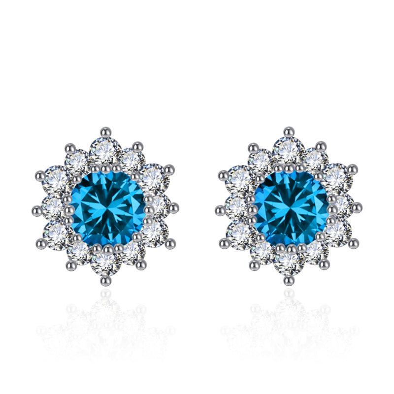 Elegant Full-diamond Snowflake Stud Earrings Pendant Necklace And Ring Jewelry Set